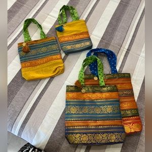 NWT: Handmade Indian Paki Traditional Bags/Totes Ladies Purse- Sustainable